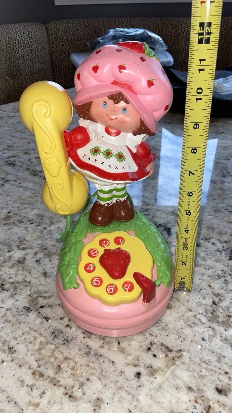 Very Rare Vintage Strawberry Shortcake Play Toy Phone – 1984 – Retro Rotary Dial